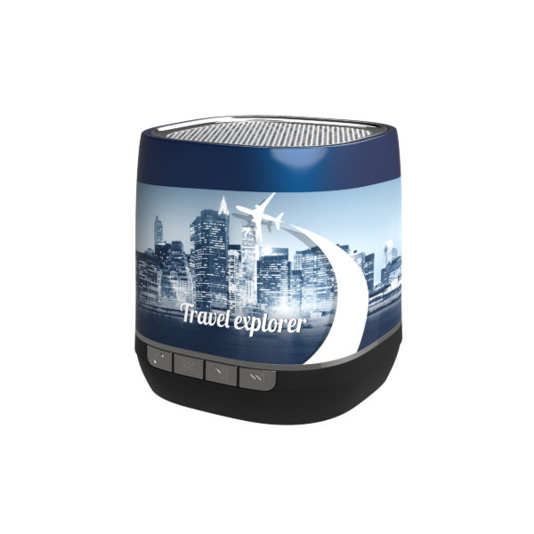 Retro Speaker Volfarbdruck blau