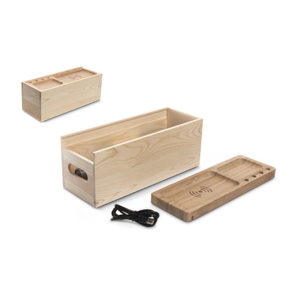 Rackpack® Holzbox Wireless Wine kabelloses Aufladen