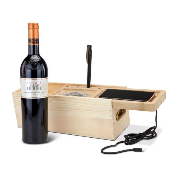 Rackpack® Holzbox Wireless Wine kabelloses Aufladen