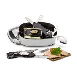 Geschenkset Outdoor Lunchbox mit Camping Besteck