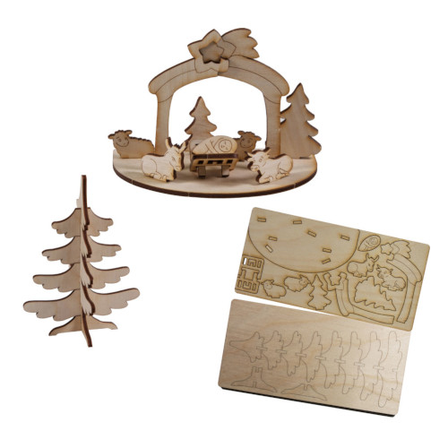 3D Weihnachts Holzpuzzle als Karte