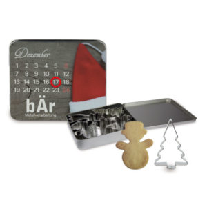 Adventskalender - Dose mit 4 Backförmchen