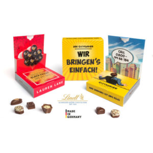 Lindt Mini Pralinés in Pop - Up Kartonage