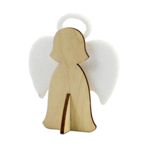 Weihnachts Steckfiguren Karte aus Holz und Filz - Engel