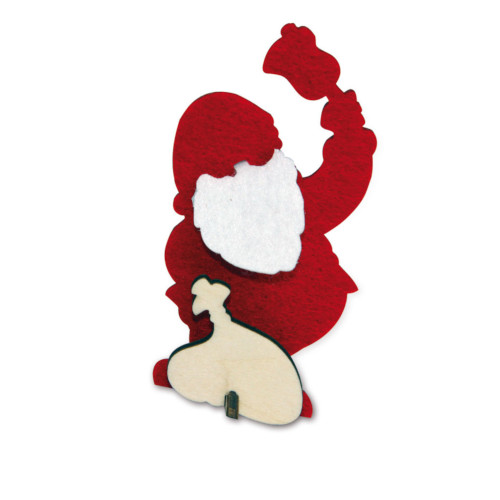 Weihnachts Steckfiguren Karte aus Holz und Filz - Weihnachtsmann