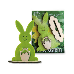 Steckfigur Osterhase aus Holz und Filz