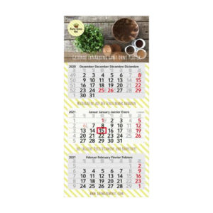 Mehrblockmonatskalender 3 Monate Profi aus Recyclingpapier