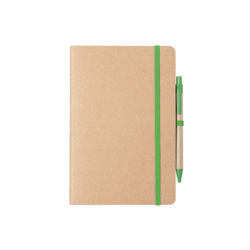 Notizbuch aus recycelter Pappe grün