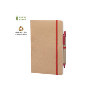 Notizbuch aus recycelter Pappe rot