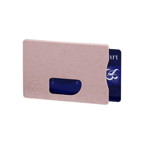 RFID Kartenhalter aus Weizenstroh rosa