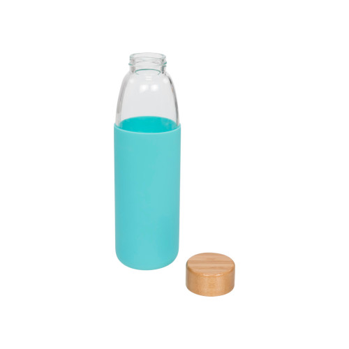 Sportflasche aus Glas und Bambus 540 ml mintgrün