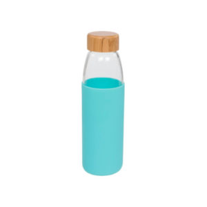 Sportflasche aus Glas und Bambus 540 ml mintgrün