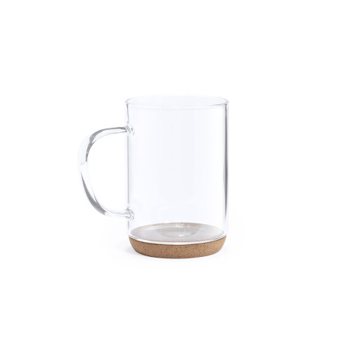 Tasse aus Glas mit Korkboden 450 ml
