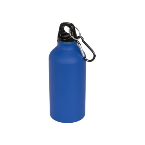 Trinkflasche mit Karabiner matt 400 ml blau