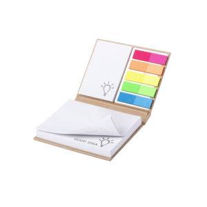 recycelter Haftnotizblock mit Filmmarker Set Hardcover