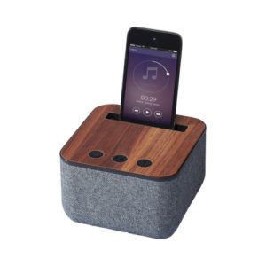 Bluetooth® Lautsprecher aus Stoff und Holz
