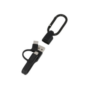 Fold 3 in 1 Ladekabel mit Karabiner schwarz