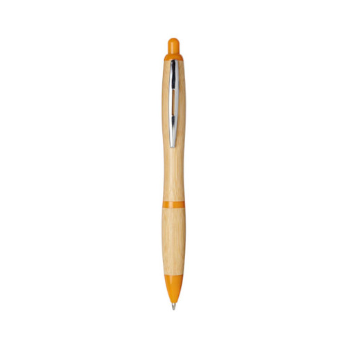 Kugelschreiber Nash aus Bambus natur - orange