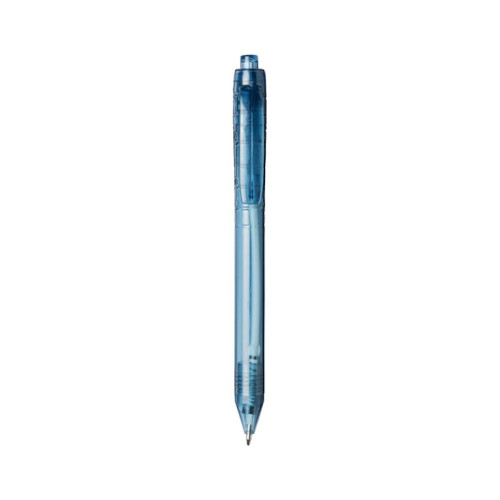 Kugelschreiber Vancouver aus recyceltem PET Kunststoff transparent-blau