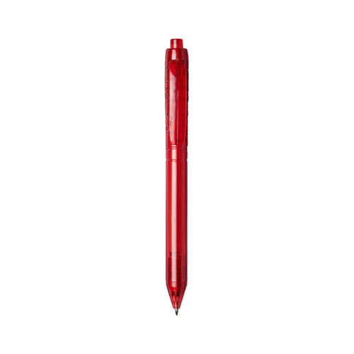 Kugelschreiber Vancouver aus recyceltem PET Kunststoff transparent-rot