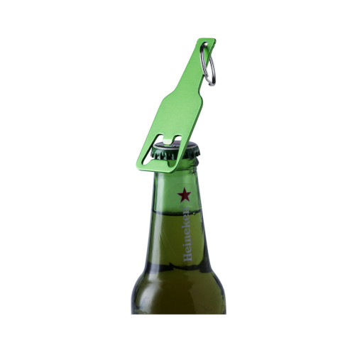 Schlüsselanhänger Flaschenöffner Flasche grün