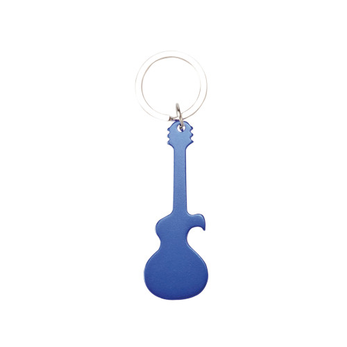 Schlüsselanhänger Flaschenöffner Gitarre blau
