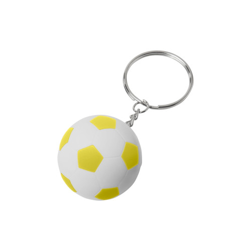 Schlüsselanhänger Fussball weiss-gelb