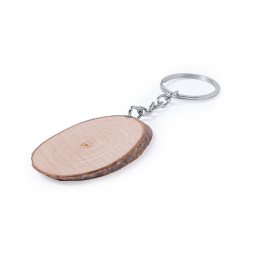 Schlüsselanhänger aus Buchenholz oval