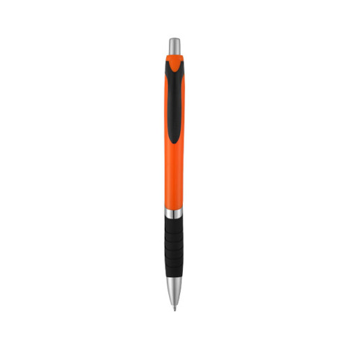 Turbo Kugelschreiber mit Gummigriff schwarz - orange