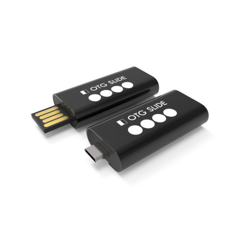 USB Stick OTG Slide schwarz Lasergravur