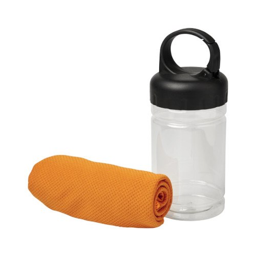 Remy Kühlhandtuch in PET - Behälter orange