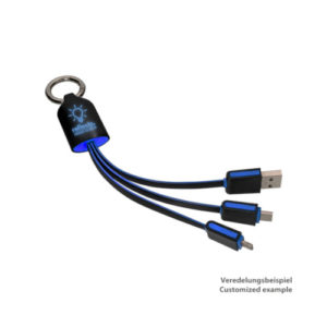 3 in 1 Ladekabel Abilene schwarz-blau