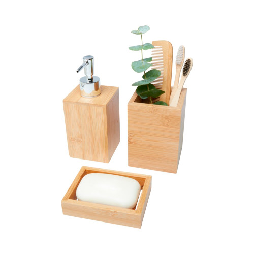 3-teiliges Bambus Badezimmer-Set
