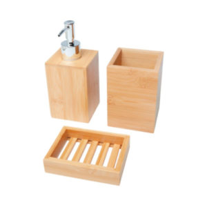 3-teiliges Bambus Badezimmer-Set