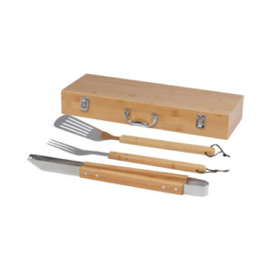 3-teiliges Grillset aus Bambus