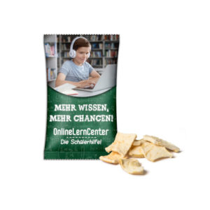 Apfelchips im Werbetütchen