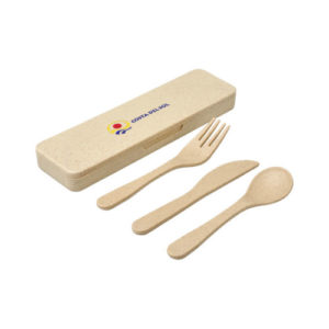 Bamberg Besteckset aus Bambusfaser beige