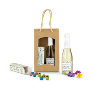Geschenktüte mit Piccolo und Wiesenblumen-Saat