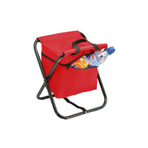Klappstuhl mit Kühltasche rot