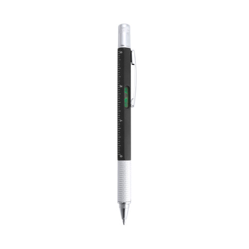 Kugelschreiber Sauris mit Wasserwaage und Schraubendreher schwarz