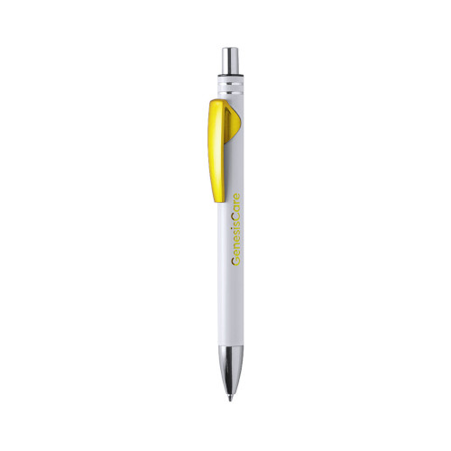 Kugelschreiber Wencex weiss-gelb