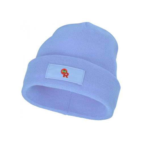 Mütze mit Aufnäher hellblau