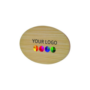Namensschild aus Bambus oval