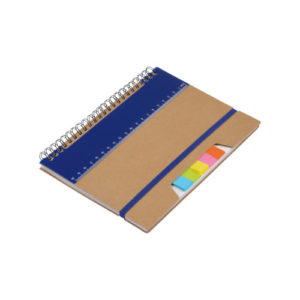 Notizbuch mit Lineal blau-natur