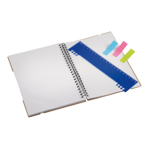 Notizbuch mit Lineal blau-natur Inhalt