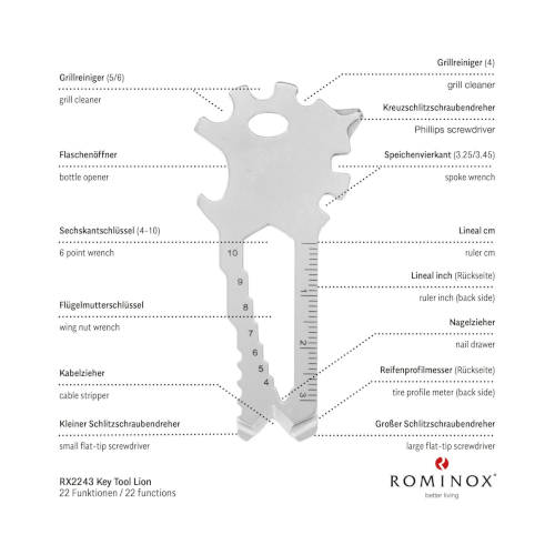 ROMINOX® Key Tool Lion mit 22 Funktionen