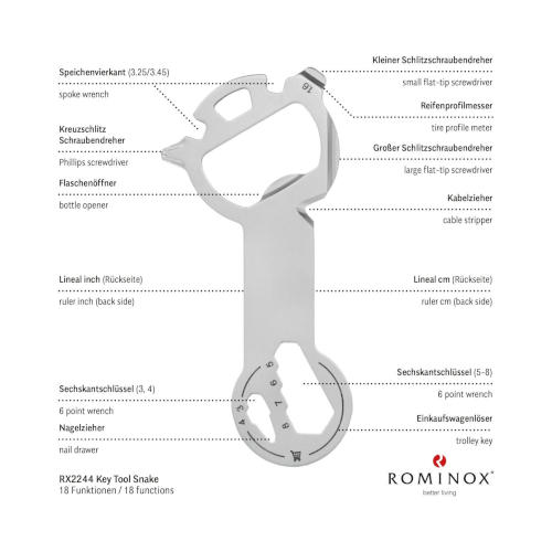 ROMINOX® Key Tool Snake mit 18 Funktionen