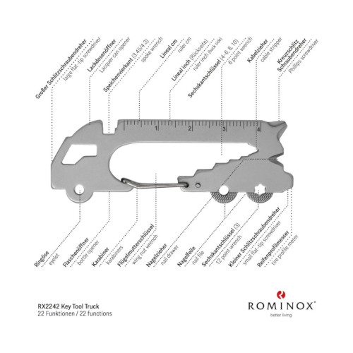 ROMINOX® Key Tool in LKW Form mit 22 Funktionen