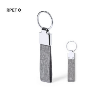 RPET-Schlüsselanhänger grau