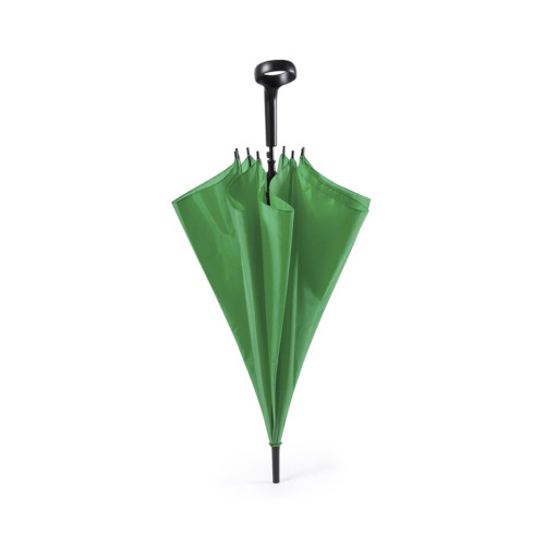 Regenschirm mit Getränkehalter - Griff grün